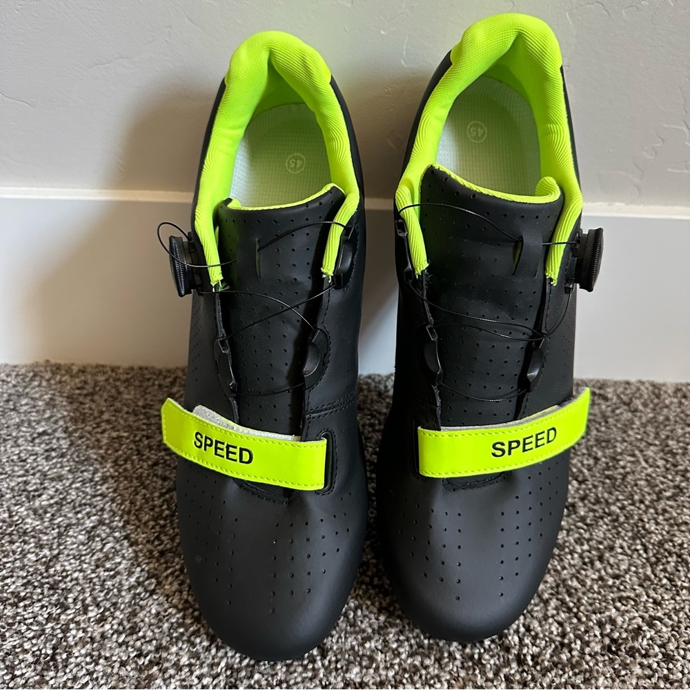 Road Bike Premium Microtex Cycling/Spin Shoes with Look Delta Cleats Size 45 - Picture 4 of 10